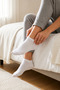Women's White Cotton Non-Slip Socks 5-Pack – Daily Comfort Series - 2