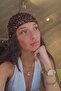 Women's Knitted Beanie Hat Luna Spark Brown – Sequined Sparkling Bohemian Accessory