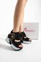 New Season Black Wedge Heeled Sports Sandals Heel Height Total 10 cm - 5