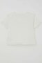 Girl's Crop T-Shirt with Stone Bow Print, Ages 7-12, Ecru - 8