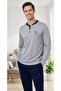 Men's Long Sleeve Pajama Set Casual Home Wear Stylish and Comfortable 19-01 - 3