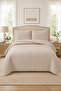 Melody Double Bedspread Set 240X260Cm - with Flounces and 2 Pillows 100% Polyester Modern - Brown