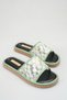 L03 Floral Embroidered Tulle Detailed Daily Soft Textured Insole Women's Summer Slippers