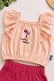 Girls' Two-Piece Summer Set with Embroidered Sleeve Detail and Heart Design - 3