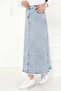 Skirt with Button Detail on Sides Ice Blue - 27161 - 4