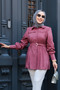 Buttoned Dusty Rose Hijab Shirt 19028Gk - 2
