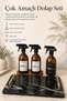 Multi-Purpose Cabinet Set with Wooden Stand Bathroom Set Black Marble Tray Black Bathroom Cleaner Bottle
