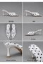 Women's White Black Polka Dot Pointed Toe Kitten Heel Short Heeled Slippers Stylish Daily Evening Dress - 2