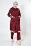 Hooded Ribbed Set Burgundy 19196