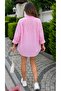 Oversize Keten Gömlek Pembe - 5
