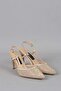 Select 609 stone detail satin heel shoes (10cm) honey satin