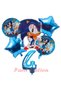 Kirpi Sonic Concept 4 Age Balloon Set Sonic Birthday Balloon Set - 2