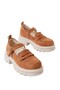Zri̇n-771 Premium Tan Suede Women's Orthopedic High-Sole Loafer - 3