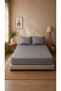 Natural Ranforce Double Elastic Sheet and Pillowcase Set 180X200 cm Anthracite