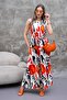Women's Patterned Sleeveless Belted Jumpsuit 250587 - - 3