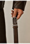 Clip-On Cognac Leather Belt Classic - Men's 100% Genuine Leather Belt - 7