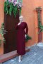 Complete Long Dress with Pleats and Belt