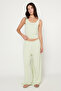 Women's Mint Knitted Trousers Premium Viscose Soft Textured Standard Fit with Pockets Elastic Waist Comfortable - 7
