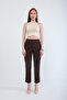 Women's Waist Lycra Side Pocket Jean Trousers - Brown - 5