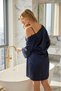 Sequin Detailed Satin Short Nightgown and Robe Set - Bridal & Honeymoon Collection - 6