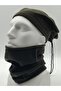 Winter Hunter Green Hat, Convertible to Beanie, Drawstring Thermal Fleece Neck Collar, Set of 2 - 4