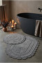 Silvassa Soft, Hand-Knitted, Dowry-Style, Absorbent 2-Piece 100% Cotton Ultra Luxury Bath Mat Set