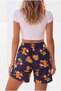Women's Garfield Printed Navy Blue Pajama Shorts Relaxed Fit Summer Home Shorts Elastic Waist Sleep Shorts - 3