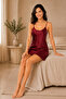 Women's Home Wear Satin Mini Nightgown with Rope Straps