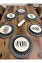 6 Pieces 33x33 Jute, Ameriken Serving, Tablecloth, Supla Gift, with Dowerpot Gritirikot