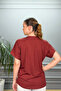 Women's tile plus size shoulders button detailed lycra blouse - 2