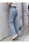 Light Snow Wash Lycra Super High Waist Loose Women's Jeans Palazzo Trousers - 3