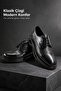 Men's Black Classic Leather Shoes Lace-Up Comfortable Daily Office Use