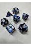 مجموعة من 7 قطع من نرد DND EPOXY Frp، نرد DND للعبة Dungeons And Dragons، نرد ألعاب الطاولة، رخام أزرق رمادي - 2