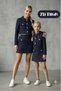 Women-Mom Girls Stone Detailed Jacket and Skirt 2-Piece Set