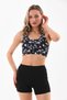 Women's Black Geometric Patterned Shorts Swimsuit Body Bikini Crop - 3