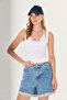White, No Show, Double Layer, Square Neckline, Lace Detail, Ultra Soft 95% Natural Viscose Full Stretch Undershirt - 2