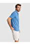 Blue Regular Fit 100% Cotton Buttoned Polo Neck T-Shirt 50310158-Vr036 - 3