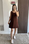 Thick Strap Modal Dress-Brown Brown - 8
