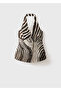 Zebra Patterned Linen Vest - 3