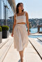 Women's Beige Bustier Skirt Double Set Arm-25Y001092