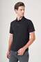 Black Polo Collar Short Sleeve Relaxed Fit Flexible Non-Fraying Collar Technology T-Shirt 1011260176