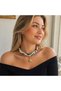 Pearl Necklace,Pearl Scarf Necklace,Scarf,Handbag Scarf,Handbag Charm,Multi-Purpose Accessory,Choker,Jewelry,Necktie,Sunflower Figured - 2