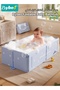 Baby Bath Tub, Collapsible Baby Bathtub, Portable Bath Tub with Non-Slip Base+Shower Cap+5 Ocean Balls+4 Duckling Toys, Large Capacity, for 0-8 Years Old Toddlers and Kids - 2