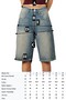 Loose-fitting Comfortable Jean Jeans Loose Women's Knee-high Shorts @Taranto - 8