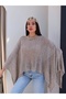 Asymmetrical Cut Sparkling Poncho Blouse