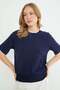 Lace Sleeves and Collar Knitwear Blouse - 2