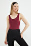 Ribbed Covered U-Neck Snap Fastener Bodysuit - 5