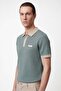 Men's Polo T-Shirt with Contrast Collar and Sleeve Detail - 2