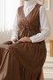 Leather Zero Sleeve Tunnel Laced Gilet -Tan - 3