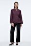 Women's Long Sleeve Shirt with Tie Detail - 4